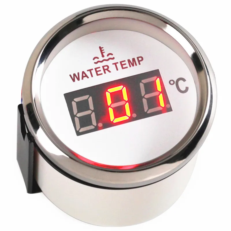 Auto 52mm Digital Water Temp Gauges 40~120℃ Display Marine Water Temperature Meters for Truck Yacht 9-32vdc with Red Backlight images - 6