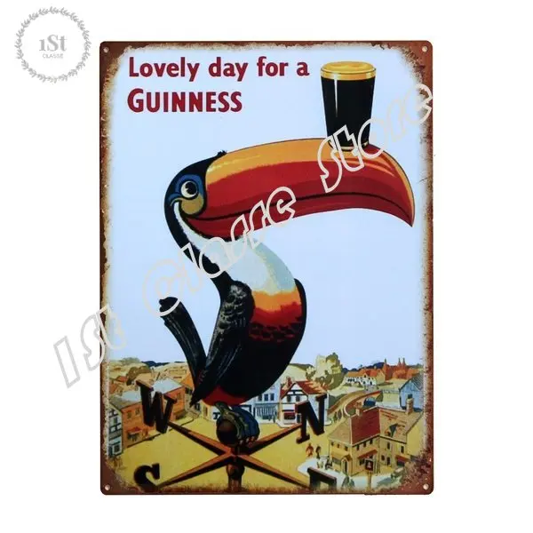 

Metal Tin Sign Lovely Day for a Guinness Decor Bar Pub Home Retro Vintage Tin Sign Bar Pub Home Metal Poster Wall Art Decor