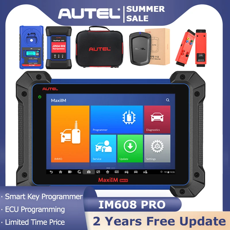 Autel MaxiIM IM608 Pro Key Fob Programming Tool OBD2 Car Diagnostic Scanner with IMMO,ECU Coding,31+ Service,Top Key Programmer