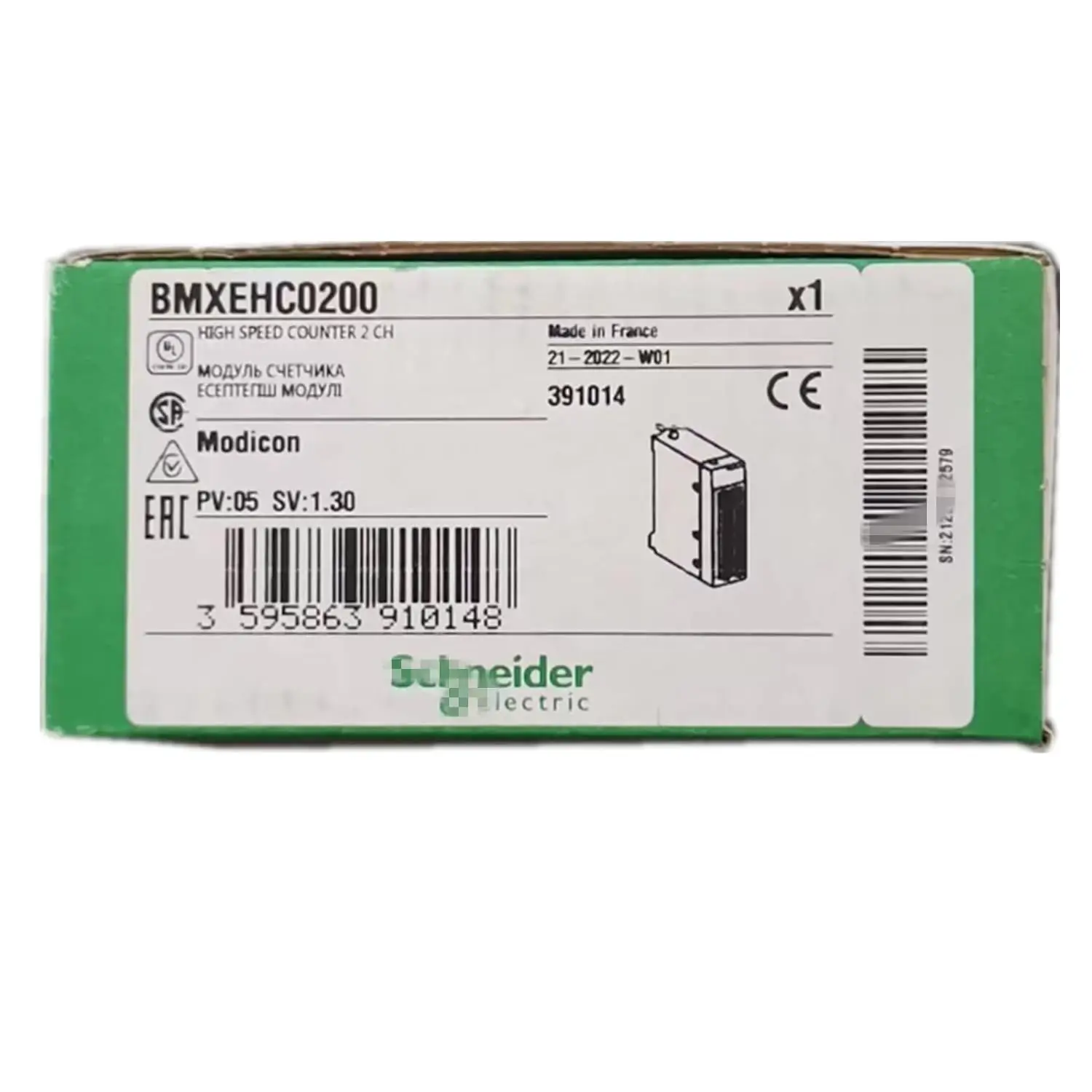 BMXEHC0200 Высокоскоростной модуль счетчика Модуль ПЛК запечатан в коробке Гарантия 1