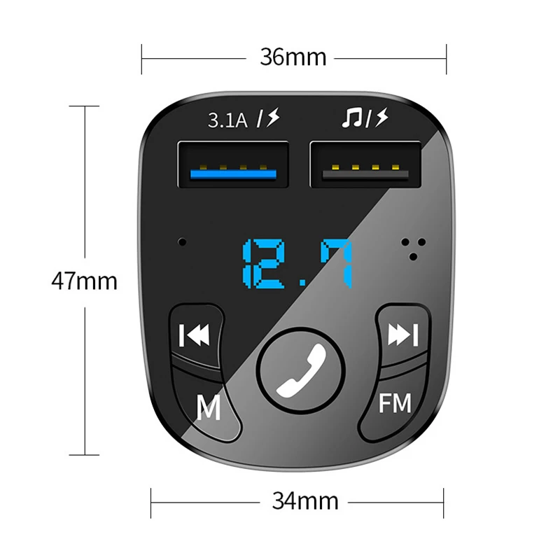 car bluetooth 5 0 audio player dual usb u disk phone charger adapter car fm bluetooth transmitter receiver auto accessories free global shipping