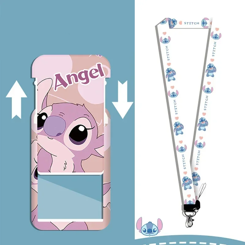 Милый стежок Disney ID бейдж держатель для карт ремешок девочек дверной чехол шейный