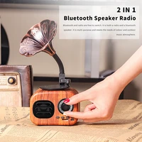 bluetooth speaker retro wood portable box wireless mini speaker outdoor for sound system tf fm radio music mp3 subwoofer