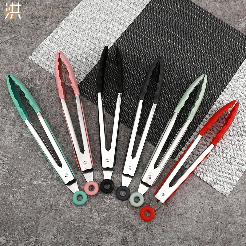 

Stainless Steel Kitchen Tongs Silicone Food Tong Food Grade Non-Slip BBQ Tong Utensil Cooking Clip Clamp Salad Serving BBQ Tools