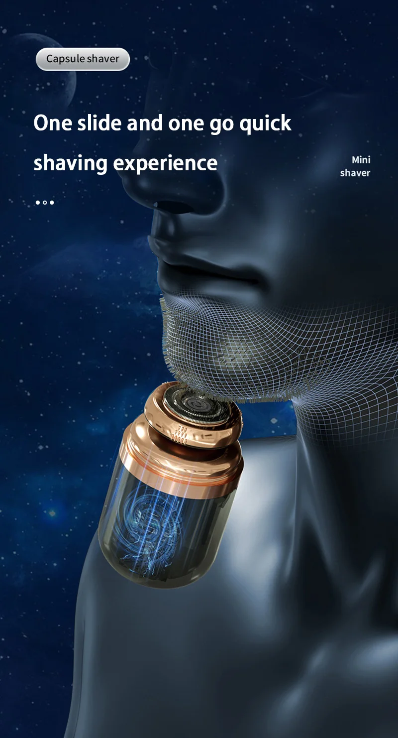 Xiaomi 2-в-1 электробритва триммер для волос в носу перезаряжаемая мужская бритва