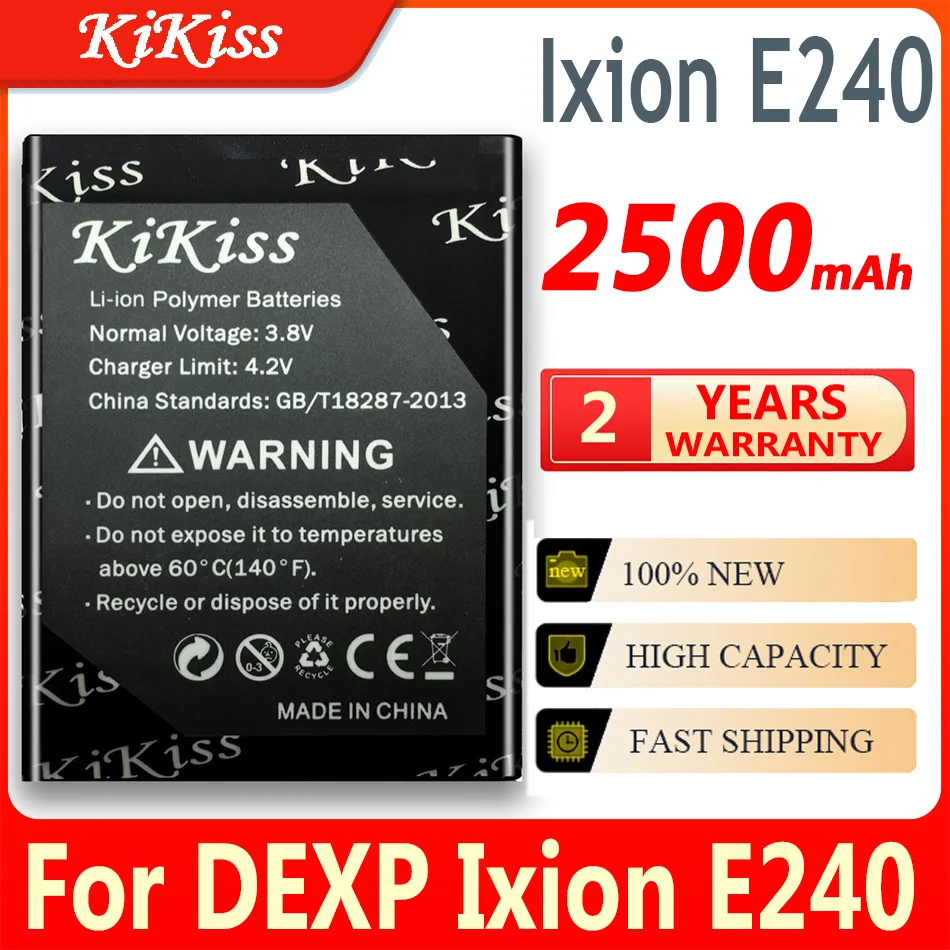 

Оригинальный аккумулятор KiKiss большой емкости для DEXP Ixion E240, 2500 мАч, аккумулятор для сотового телефона DEXP Ixion E240, большая мощность