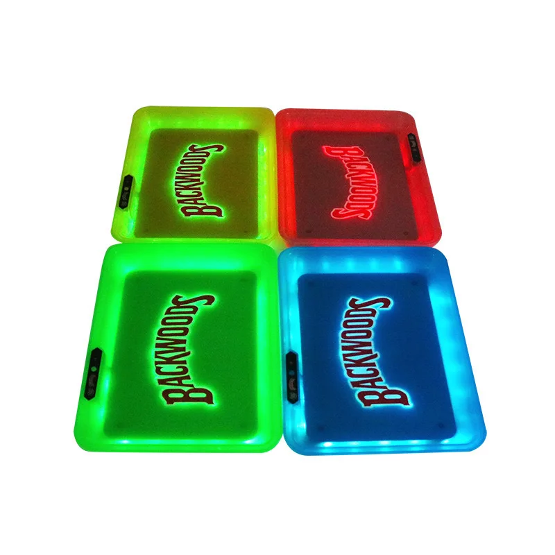 

LED Rolling Tray Manual Control Lighting Changes Glow Tray Tobacco Tray Box Smoking Accessories USB charging operation