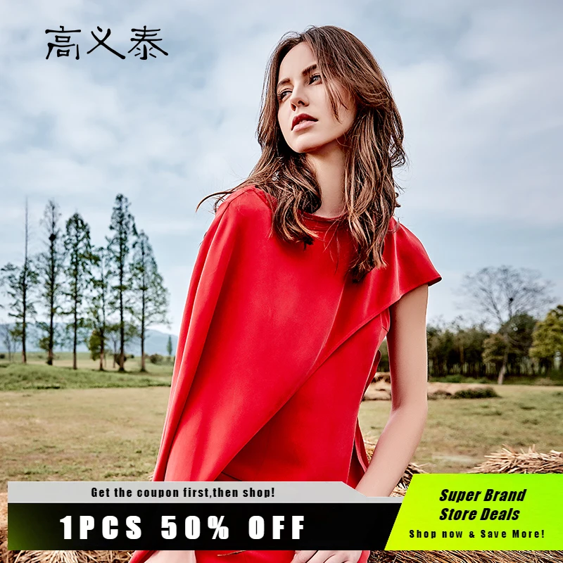 

Silk Red Oversized Bridesmaid Dress Shawl Short Sleeves Vestidos Woman Dress Elegant Hem Slit Long Party Dresses Chic AY031