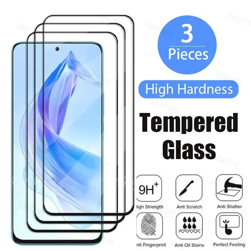 Закаленное стекло для Honor 90 Lite Play 40 70 7T Pro X50i X6 5G X6a X7a Plus X8a X5 X6s X7 X8 X9, Защитная пленка для экрана, 3 шт.