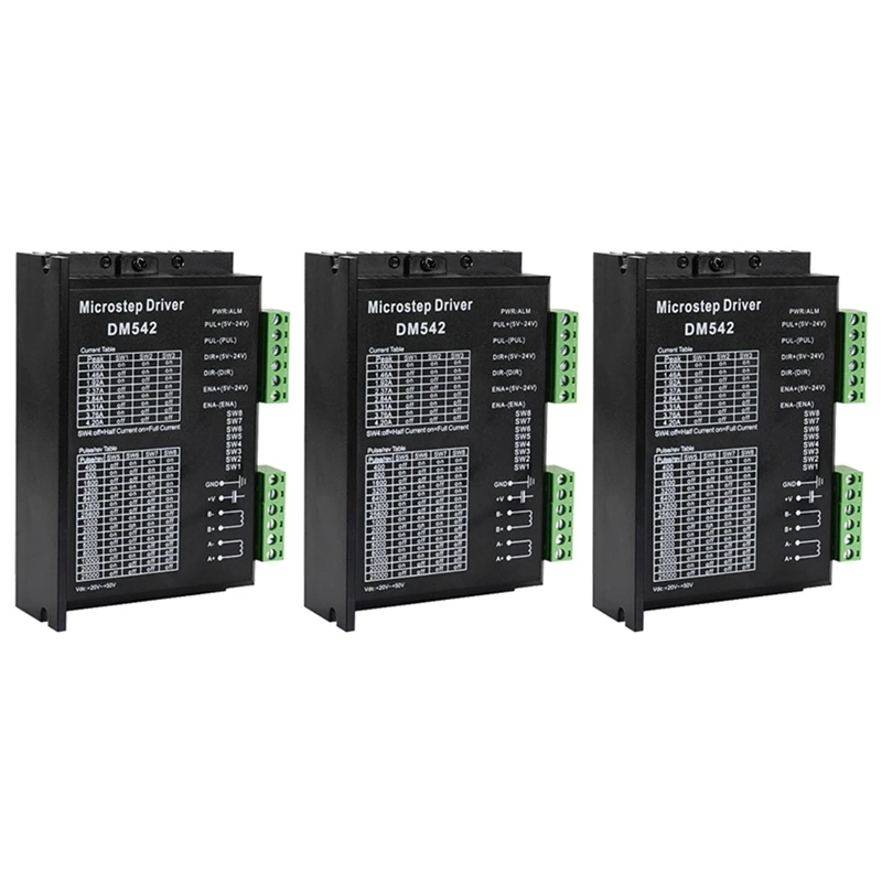 

3Pcs Stepper Motor Driver, DM542 Stepper Motor Driver Dsp Digital Driver Board For Nema 17/23