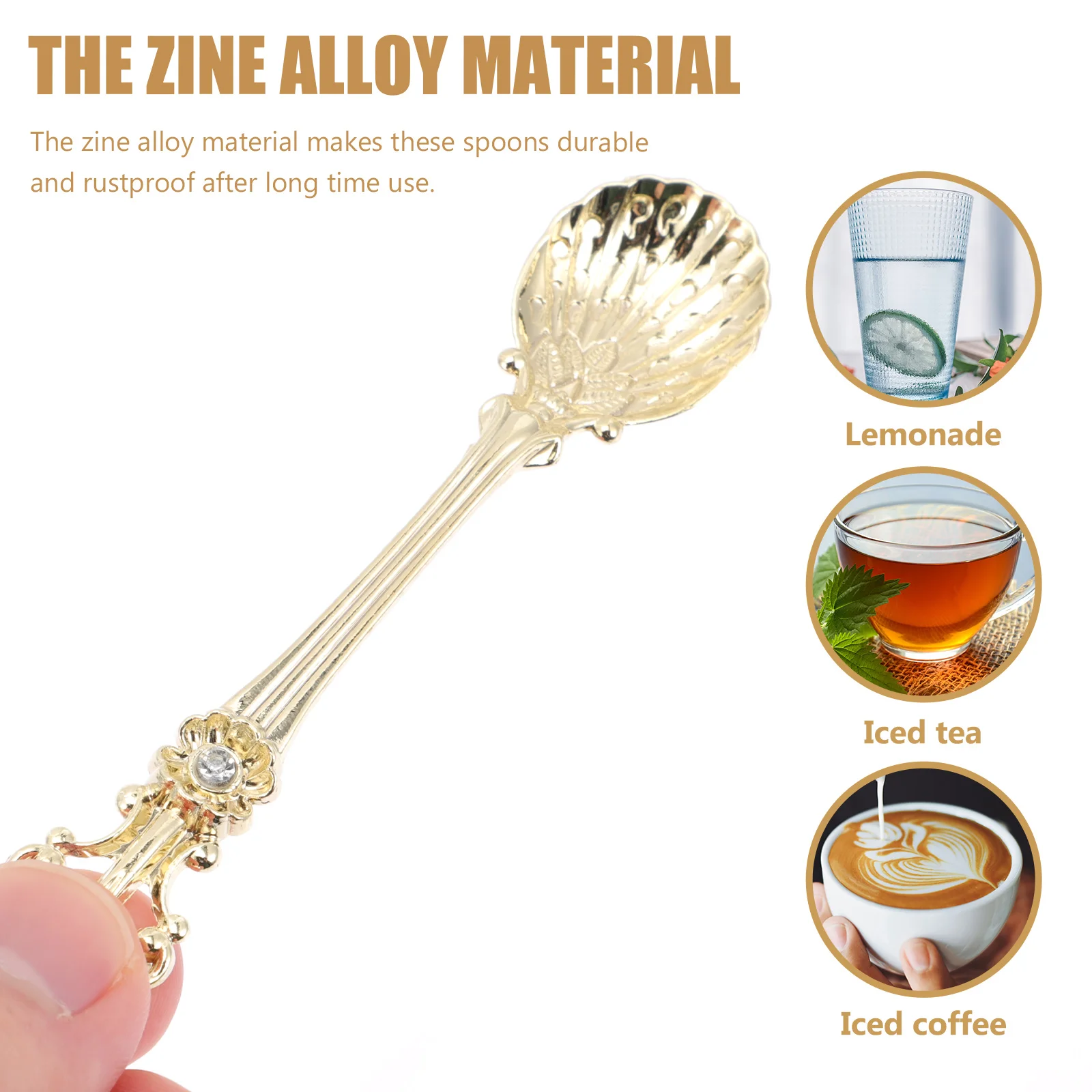 4 шт. прочные ложки для смешивания из цинкового сплава практичные кофейные