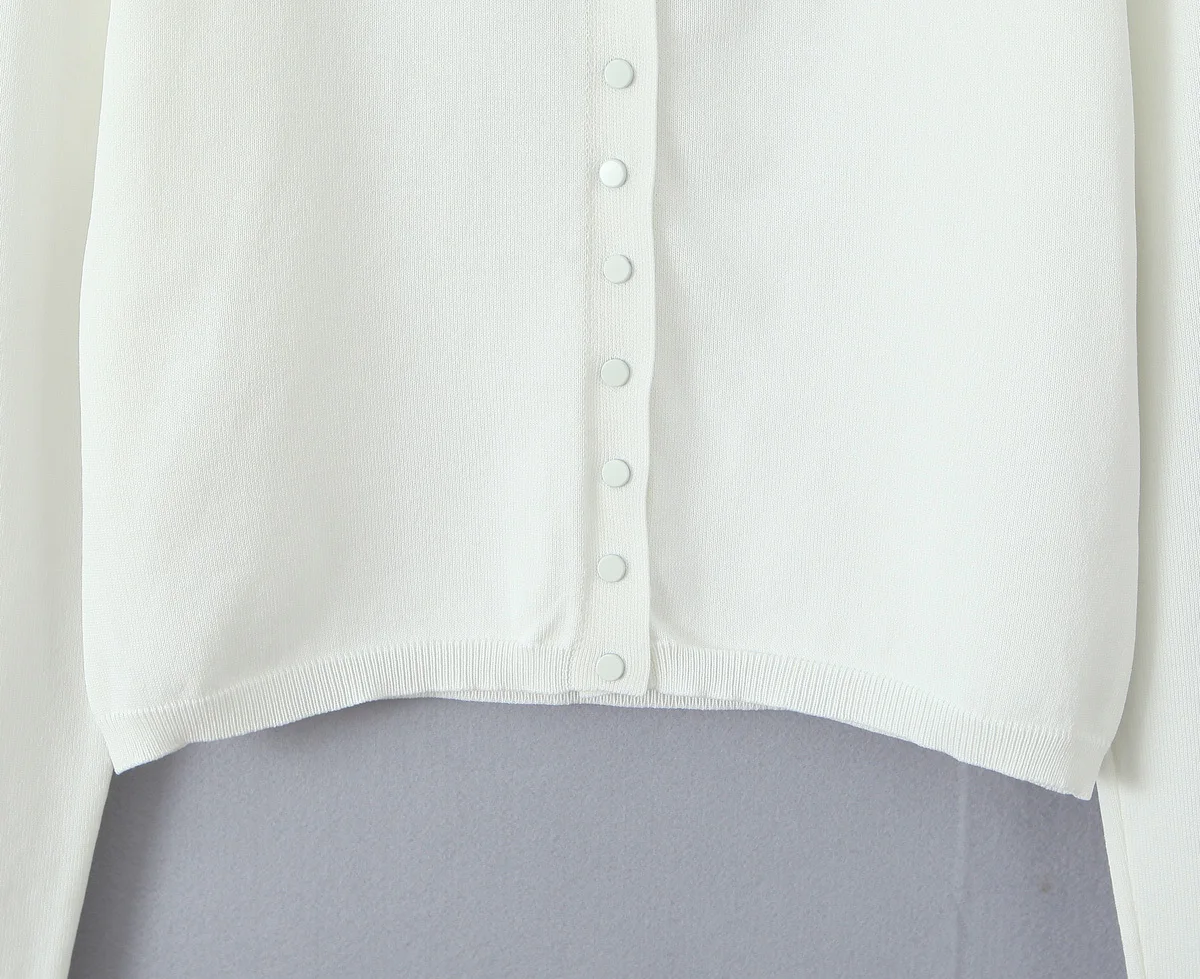 Женский однобортный вязаный кардиган Maxdutti Осенний минималистичный однотонный