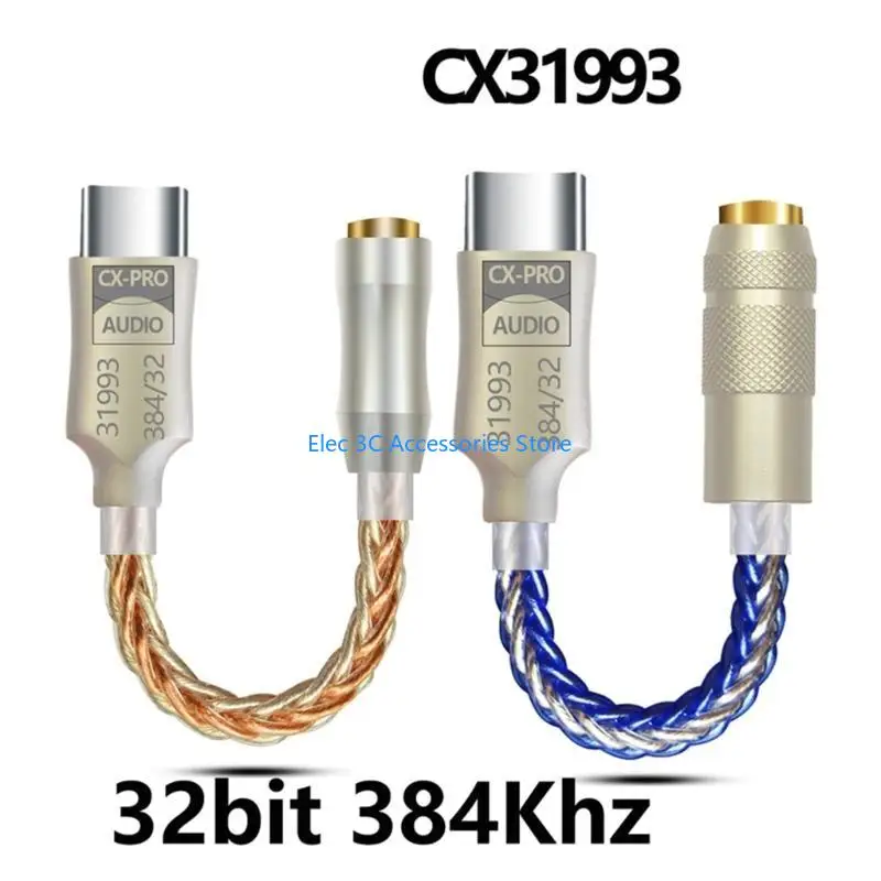 Фото Y51A Адаптер типа C на 3,5 мм Чип CX31993 Адаптер для наушников USB C Адаптер ЦАП 3,5 мм №2