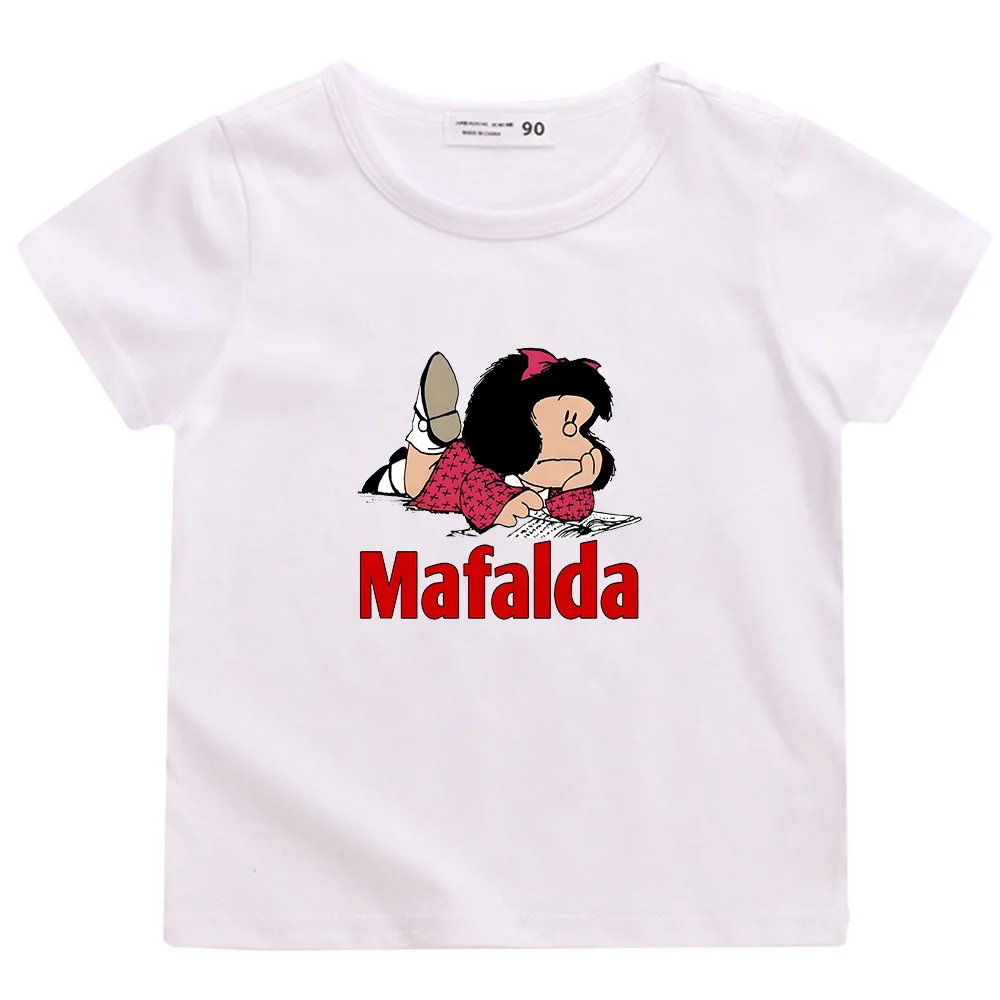 

Children‘s T-shirt Cartoon Mafalda Shirt Funny Boys Graphic Tee Girls Harajuku T-shirt 100%Cotton Kids Tops Mommy and Me Clothes