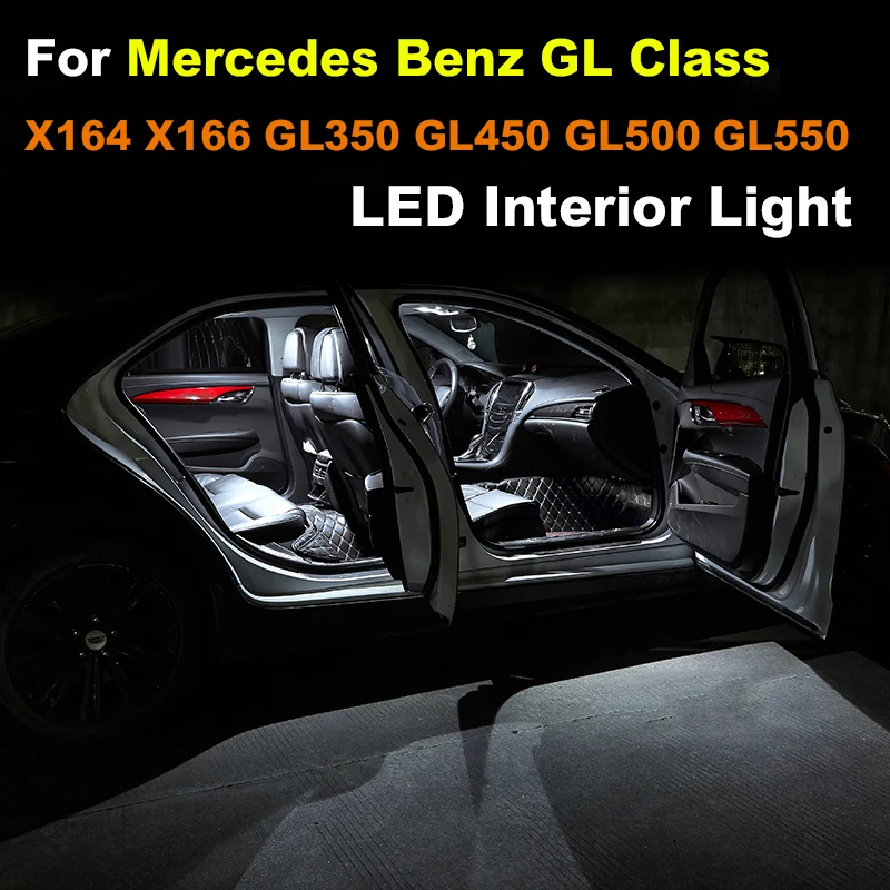 

For Mercedes Benz MB GL Class X164 X166 GL350 GL450 GL500 GL550 LED Interior Dome Map Trunk Door Foot Light Kit Canbus Car Lamp