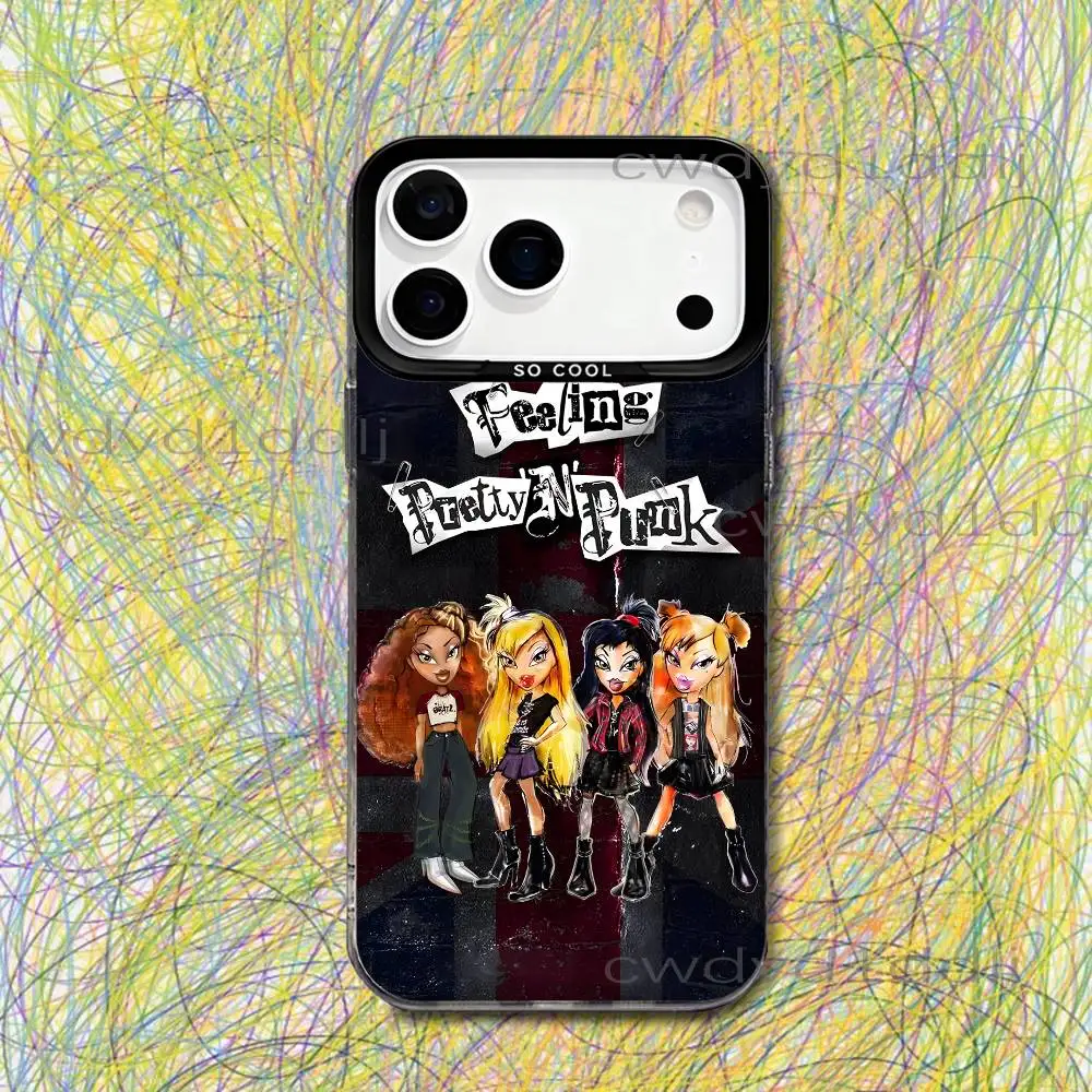 Фото Модный чехол B-Bratz Doll для iPhone 17, 16, 15, 14, 13, 12, X, 8, Pro, Max, Plus, SE4, Air, Mini, черный, матовый, IMD №2