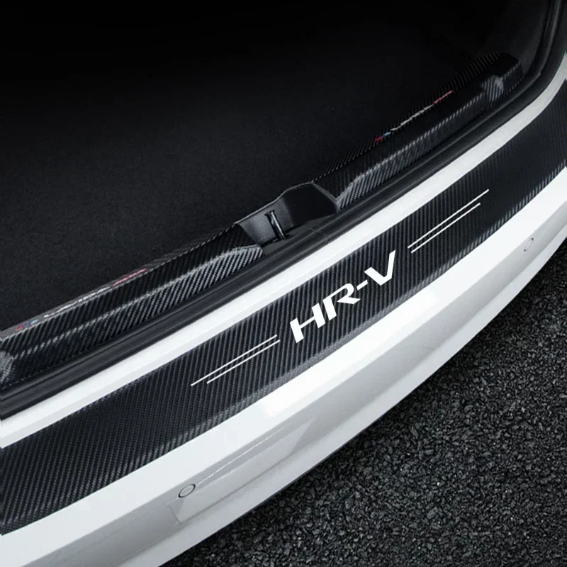 Фото Углеродное волокно, порог двери автомобиля, наклейки против царапин для Honda HRV HR-V, защитные наклейки на задний порог багажника, автоаксессуары №4