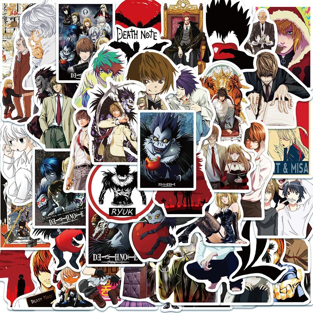 

10/50pcs Death Note Anime Horror Gothic Sticker Cartoon Laptop Skateboard Guitar Luggage Graffiti Stickers Kids Party Gifts