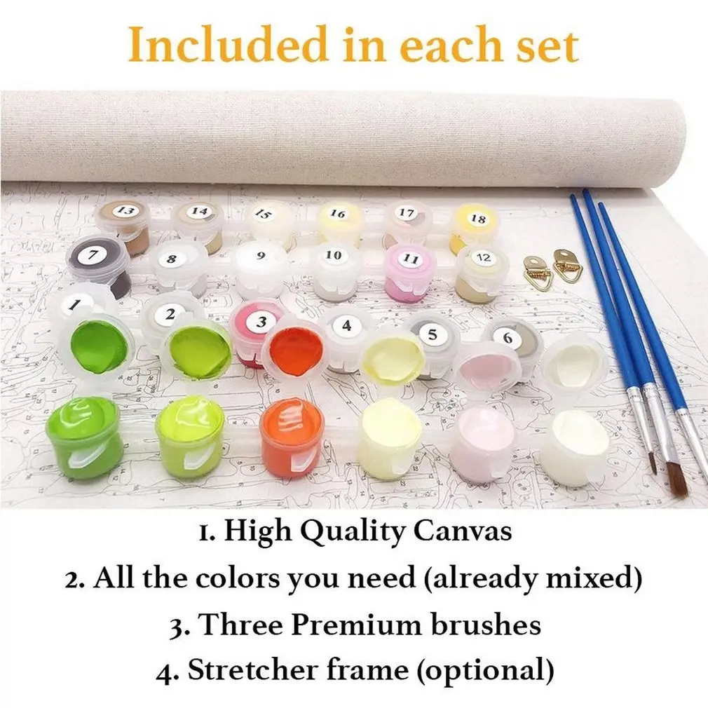 

Frameless DIY Digital Oil Painting Home Decor Oil Painting Bedroom Animal Decorative Coloring Painting