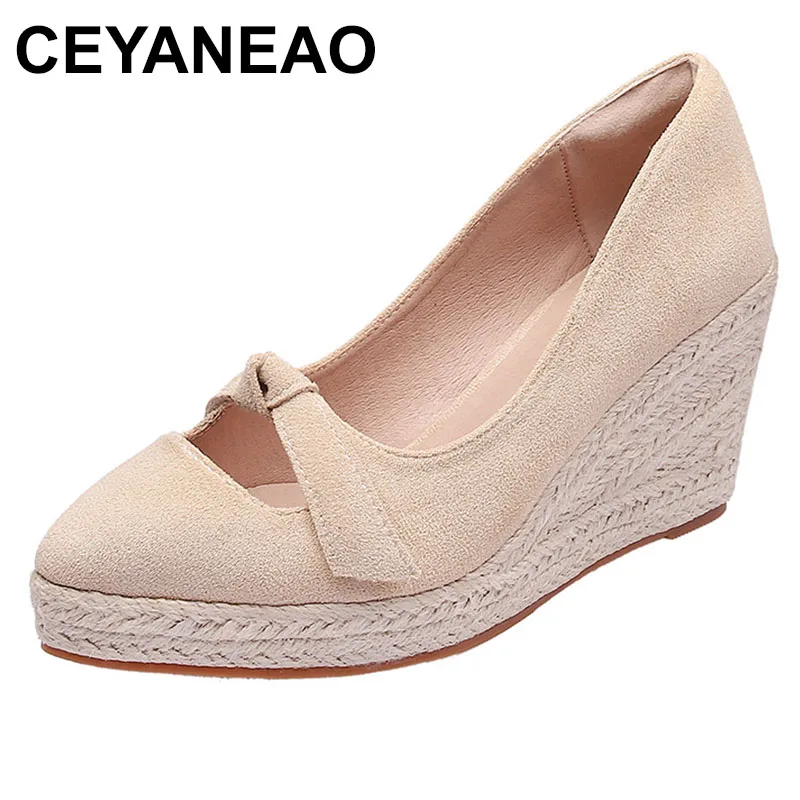 

Женские туфли-Эспадрильи на платформе, с острым носком