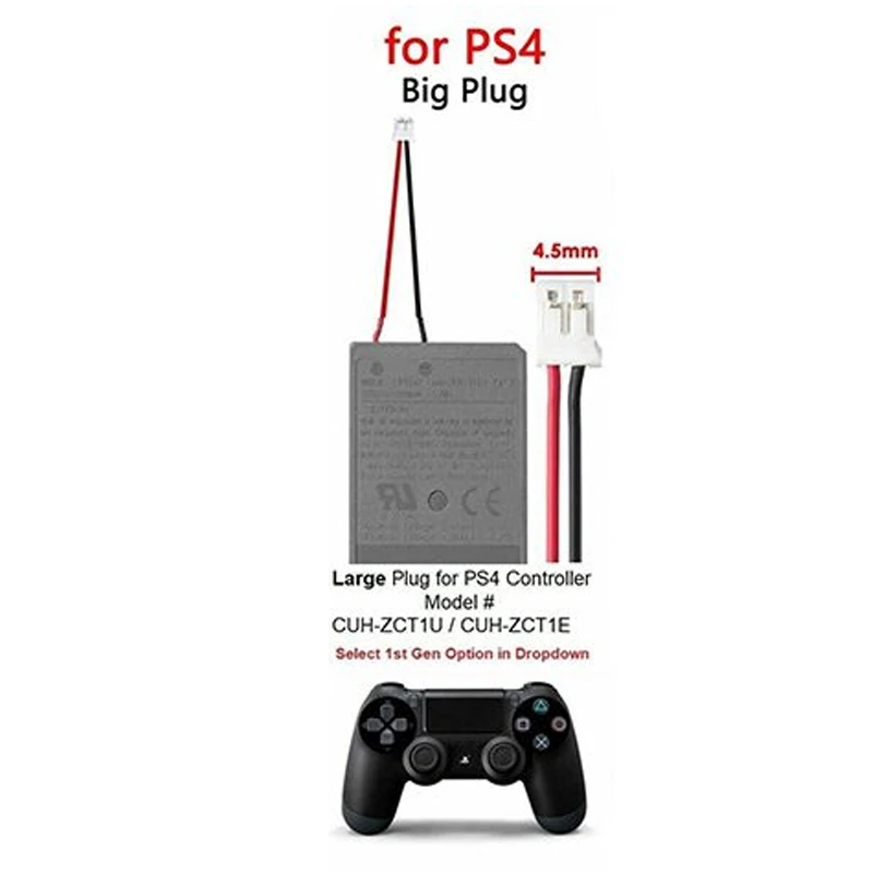 Фото Аккумулятор LIP1522 для контроллеров Sony PS4, PS4 Pro DualShock 4 (модели CUH-ZCT1E, CUH-ZCT1H, CUH-ZCT1U, CUH-ZCT2, CUH-ZCT2U) №2