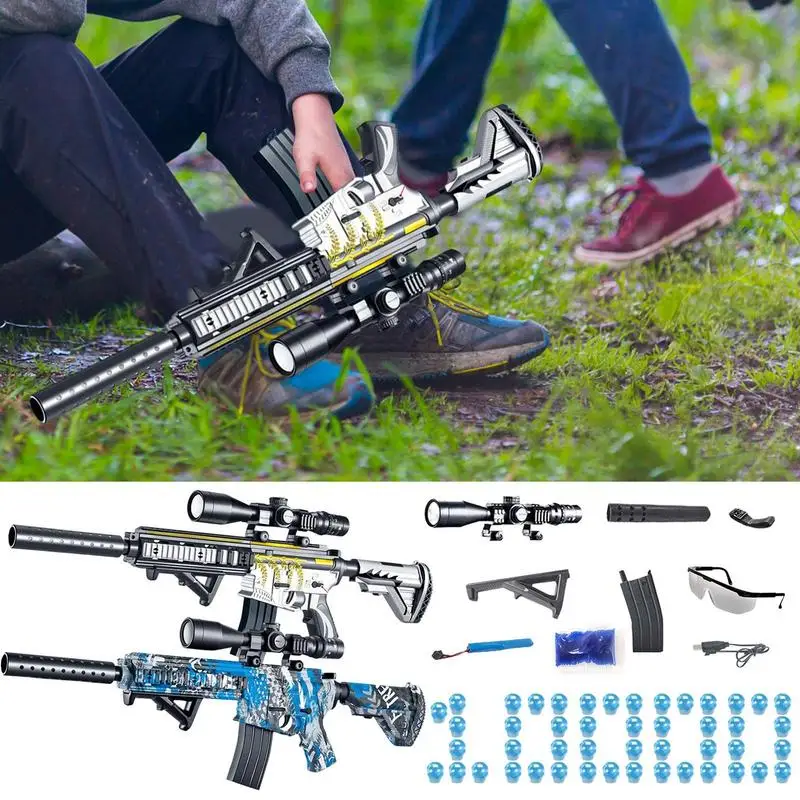 

Электрический гелевый шарик-бластер, уличная игрушка с экологически чистым водяным бластером, автоматический бластер с 10000 водяными шарика...