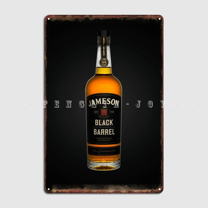 Jameson черный цилиндр металлический знак стена панель фотопластины оловянный