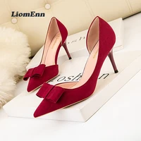 trend summer butterfly high heels women pumps 2022 ladies yellow pink red heels elegant sexy bow party dress wedding shoes 34 41