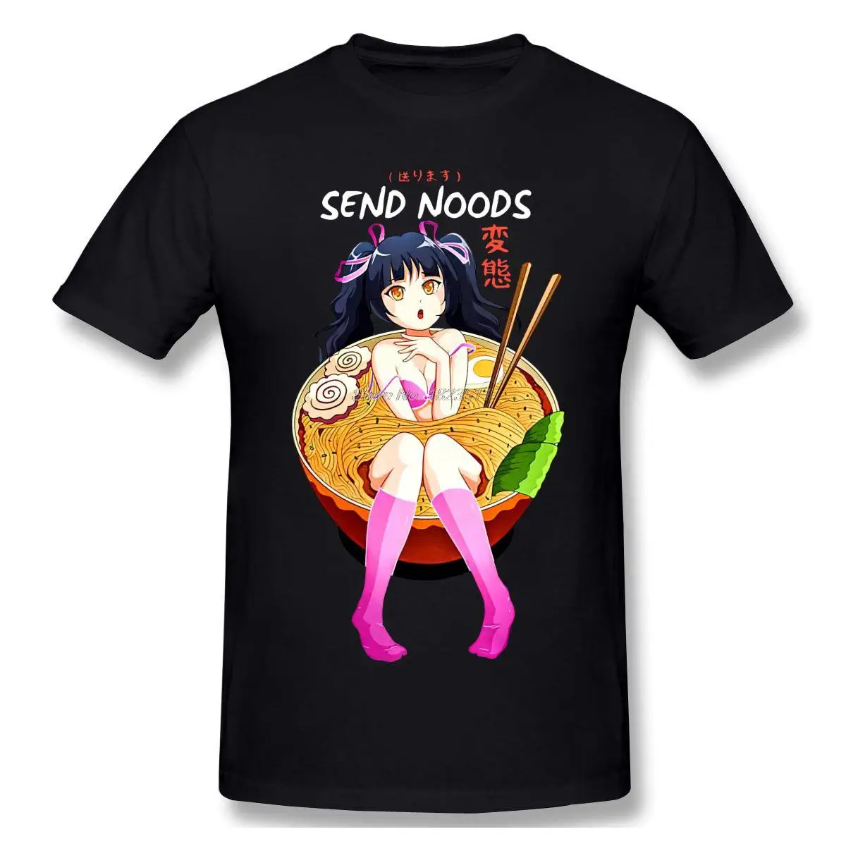 Футболка мужская хлопковая с коротким рукавом аниме Girl Japanese Send Noods Ra men лапша