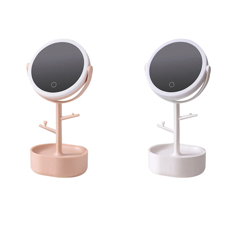 

Ecoco Multifunctional LED Makeup Mirror Jewelry Box Desktop Vanity Mirror HD Large Light-Filling Jewelry Cosmetic Storage