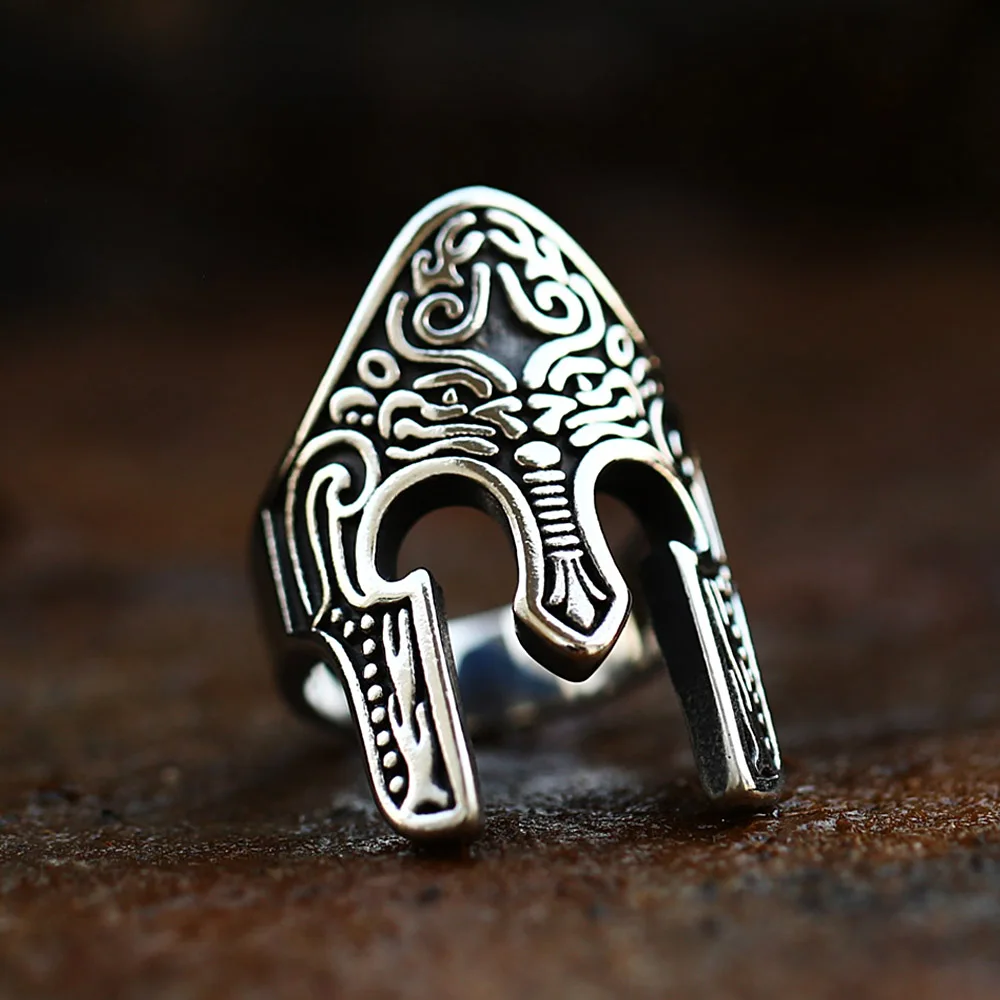 Шлем воина викингов маска кольцо готический винтажный скандинавский