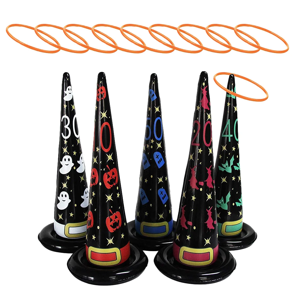 

1 Set Toss Games Witch Hat Ring Toss Game for Party Favor Ring Toss Games Party ( Mixed Color )