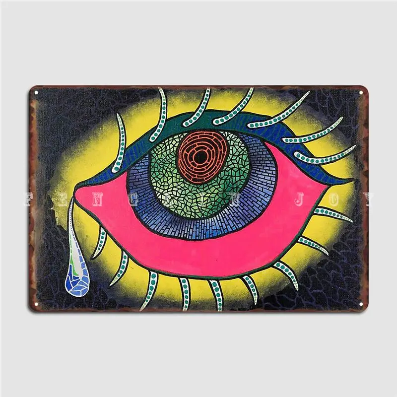 

Yayoi One Eyes Metal Sign Wall Decor Pub Cinema Vintage Tin Sign Poster