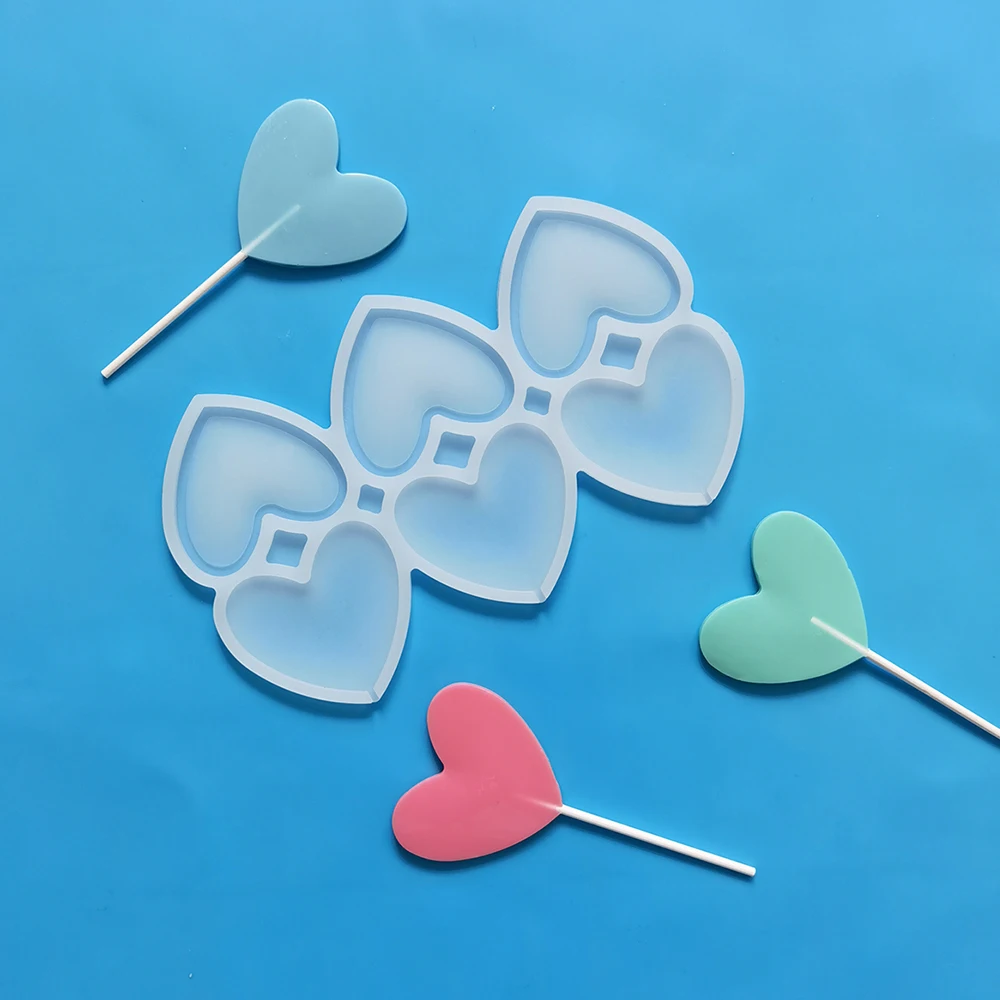 

Dripping glue Lollipop Silicone Mold heart-shaped Chocolate Candy sugar Cake Moulds Birthday Cake Baking Tool Epoxy Mould