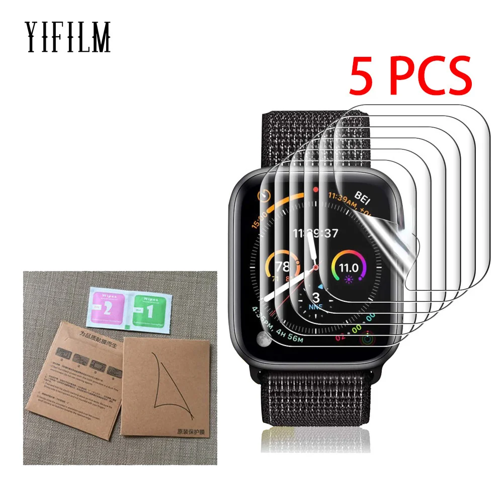 

5PCS For Apple Watch Series 7 6 SE 5 4 IWatch 40mm 44mm Watch Ultra 49mm Watch 8 41mm 45mm TPU FULL Coverage Screen Protector