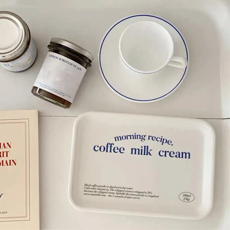 Поднос из меламина в Корейском стиле с надписью кофейня простые тарелки для