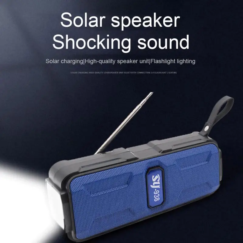 

Office Accessories Wireless Speaker Solar Charging Outdoor Usb Speakers 10 M Tf Card Playback Household Loud Subwoofer Portable