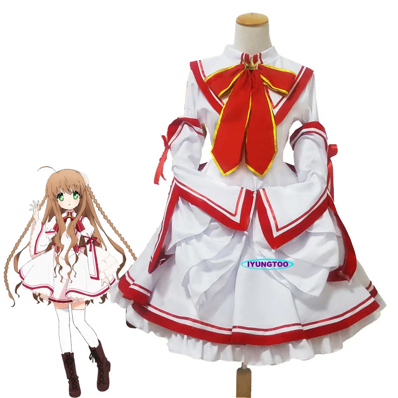 

Аниме Костюмы Rewrite Kanbe kotory Косплей Платья женская школьная форма юбки Kawaii Хэллоуин вечернее платье