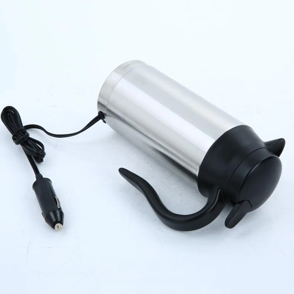 

1PC Convenient Practical Stainless Steel Electric Kettle Car Kettle for Outdoor Vehicles Cars