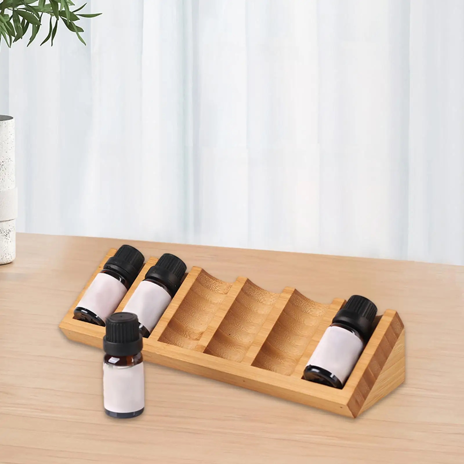 Essential Oil Display Rack 6 Slots Bamboo Countertop Shelf