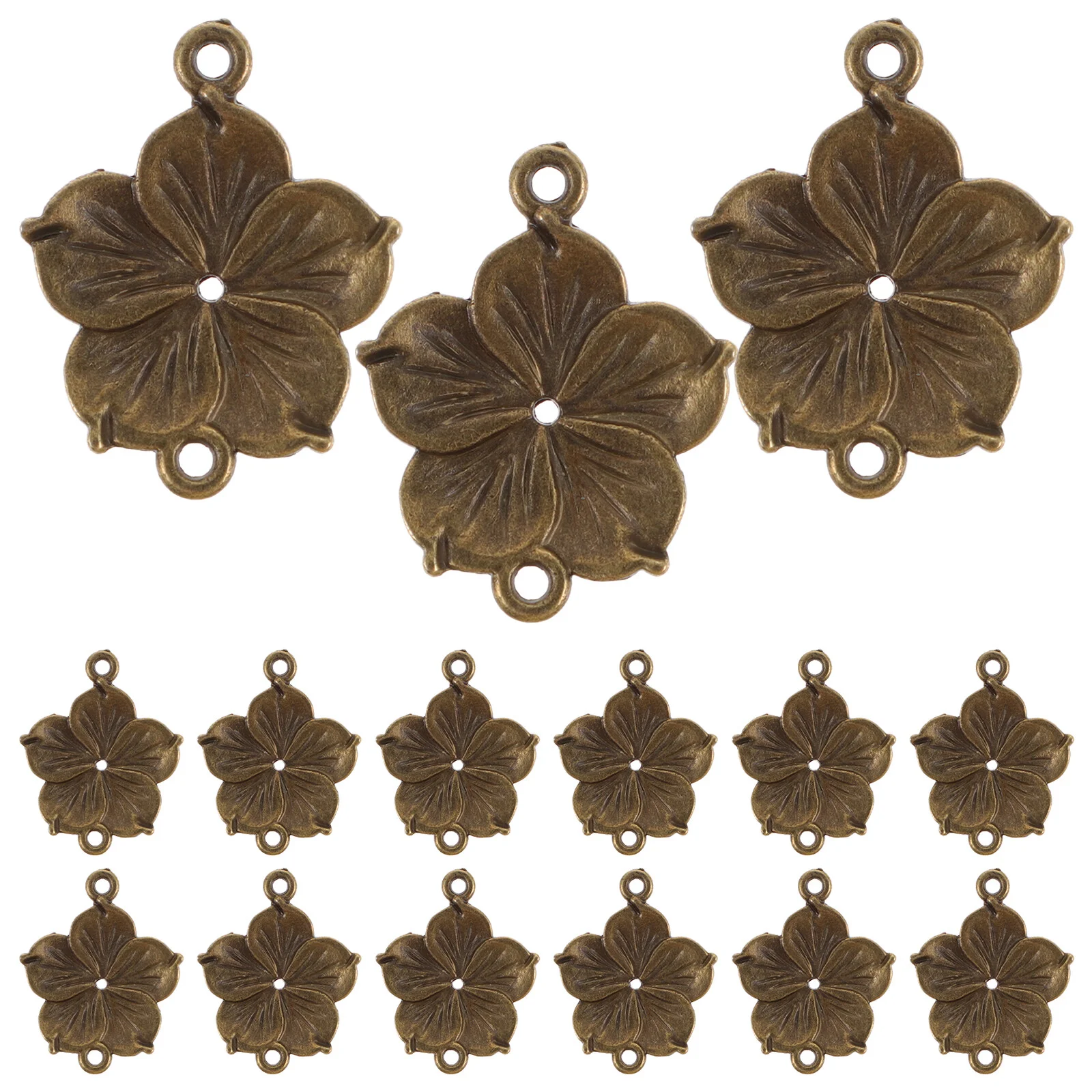 

50 Pcs Charms Bracelets Tibet Handmade Pendant Jewelry Accessory Ornaments Flower Shape Parts DIY Making Links Pendants Alloy