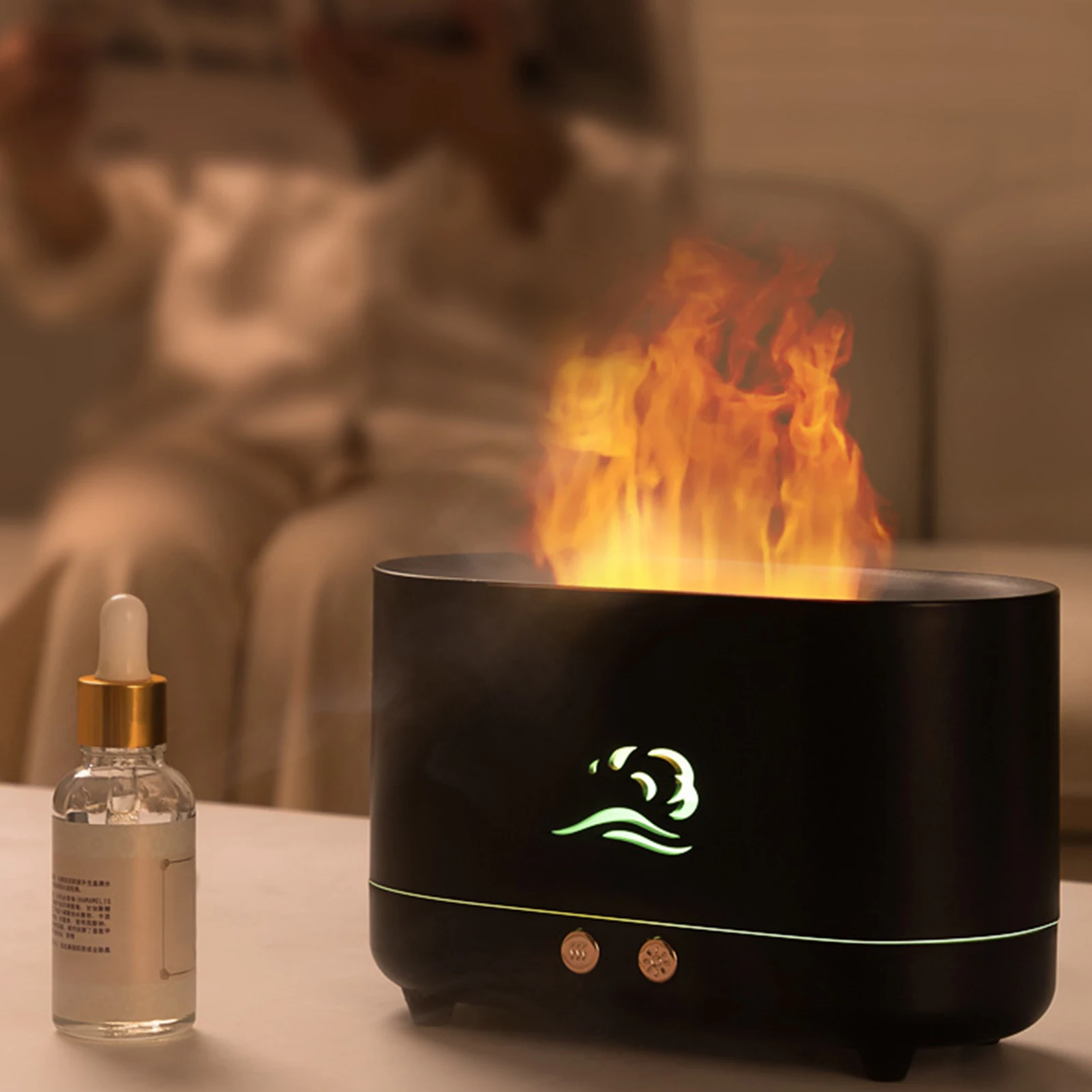 

Ароматерапевтическая машина с имитацией пламени, домашний офисный стол, увлажнитель воздуха с эффектом пламени для сна, масляный диффузор ...