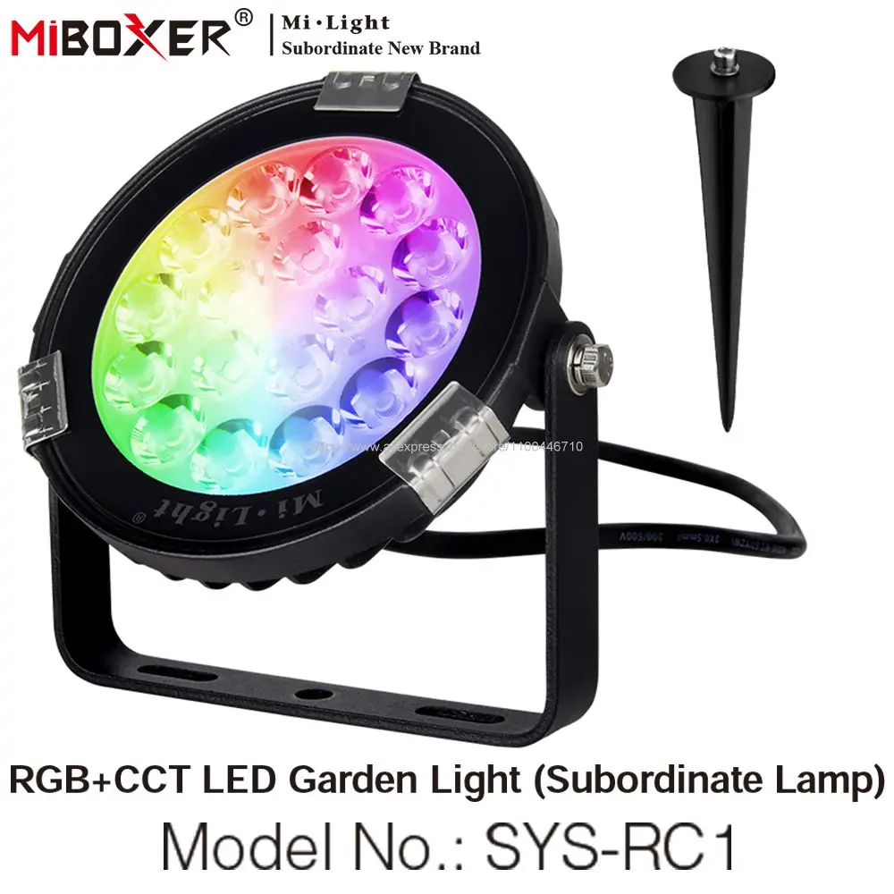 

MiLight DC24V IP65 Waterproof LED Garden Light SYS-RC1 9W RGB+CCT Subordinate Lamp Support 2.4G Remote Control APP WiFi Control
