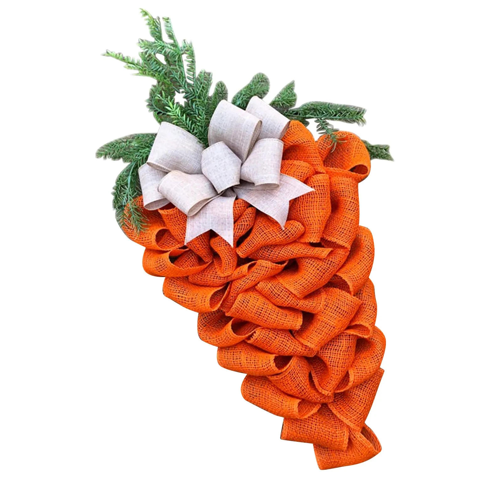 

Summer Fall Carrot Artificial Wreath Lavender Easter Green Leaves Flower Hangs Vintage Ceramic Christmas Tree Large Hand Painted