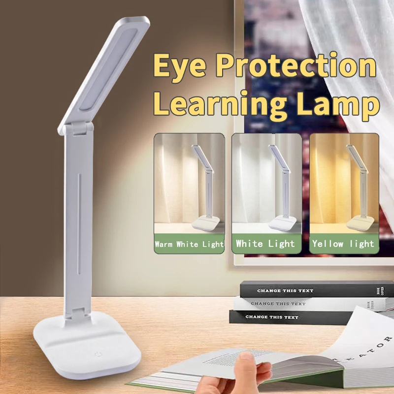 

3 Mode dimming no flash foldable table lamp multi-angle adjustment eye protection office lamp