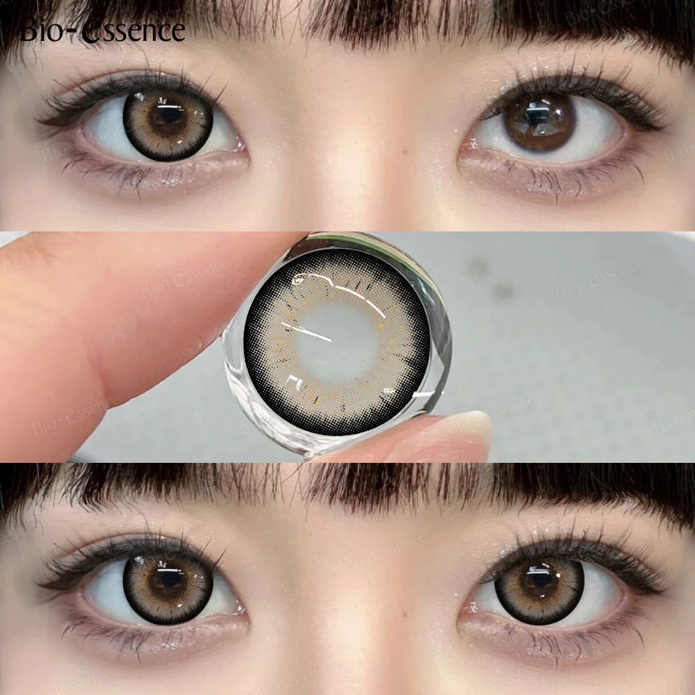 

Био-эссенция Colorcon 1 пара цветных контактных линз с градусными линзами для близорукости коричневые линзы высококачественные натуральные линзы для глаз модные