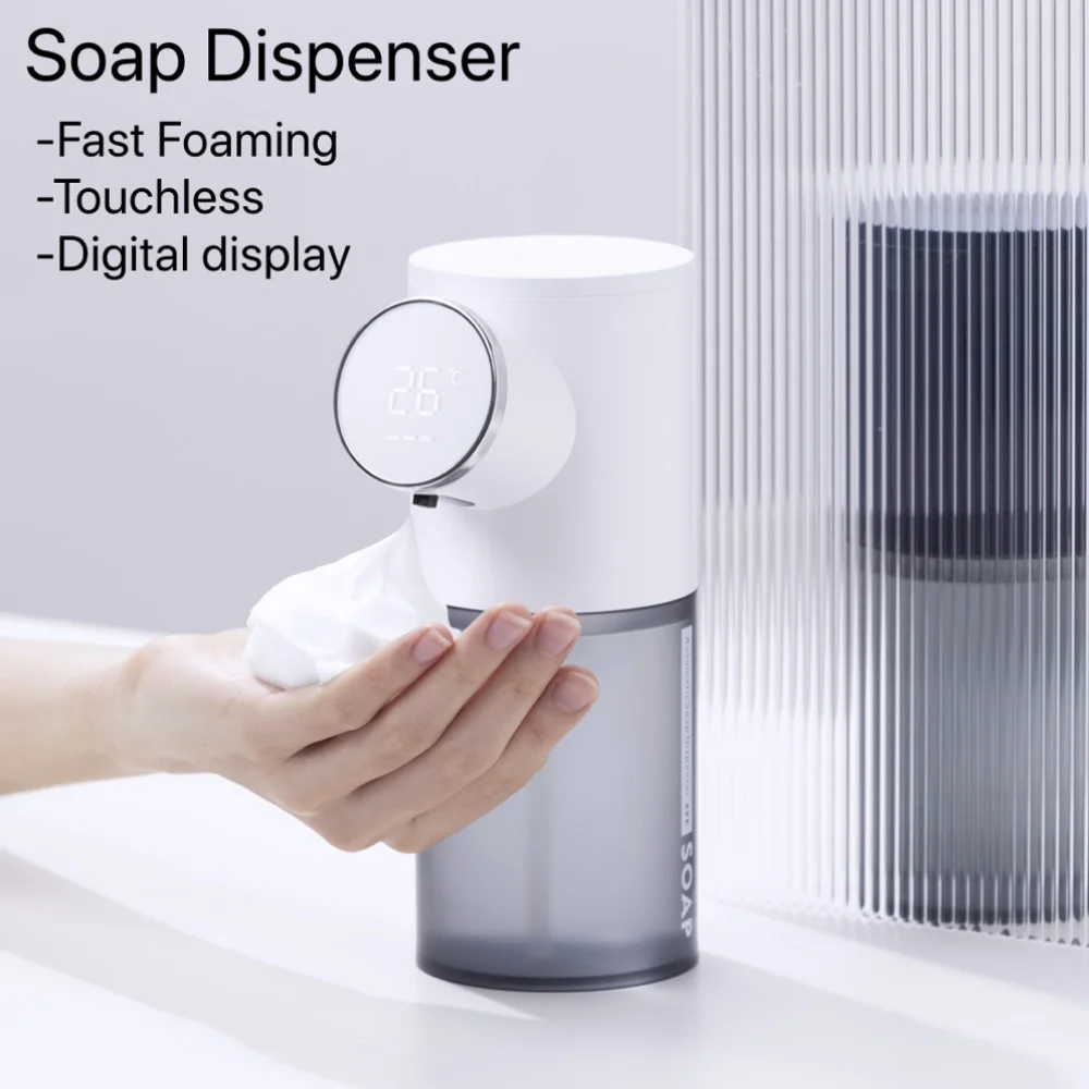 

Automatic Liquid Soap Dispenser Touchless Sensor Foam Machine With Temperature Display USB Rechargeable Hand Sanitizer Dispenser