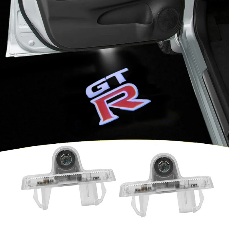 

2Pcs LED Car Door Light Welcome Logo Lights Ghost Shadow Lamp For Nissan GTR R35 R34 Old Teana 04-07 Murano 11-13 SYLPHY 06-09