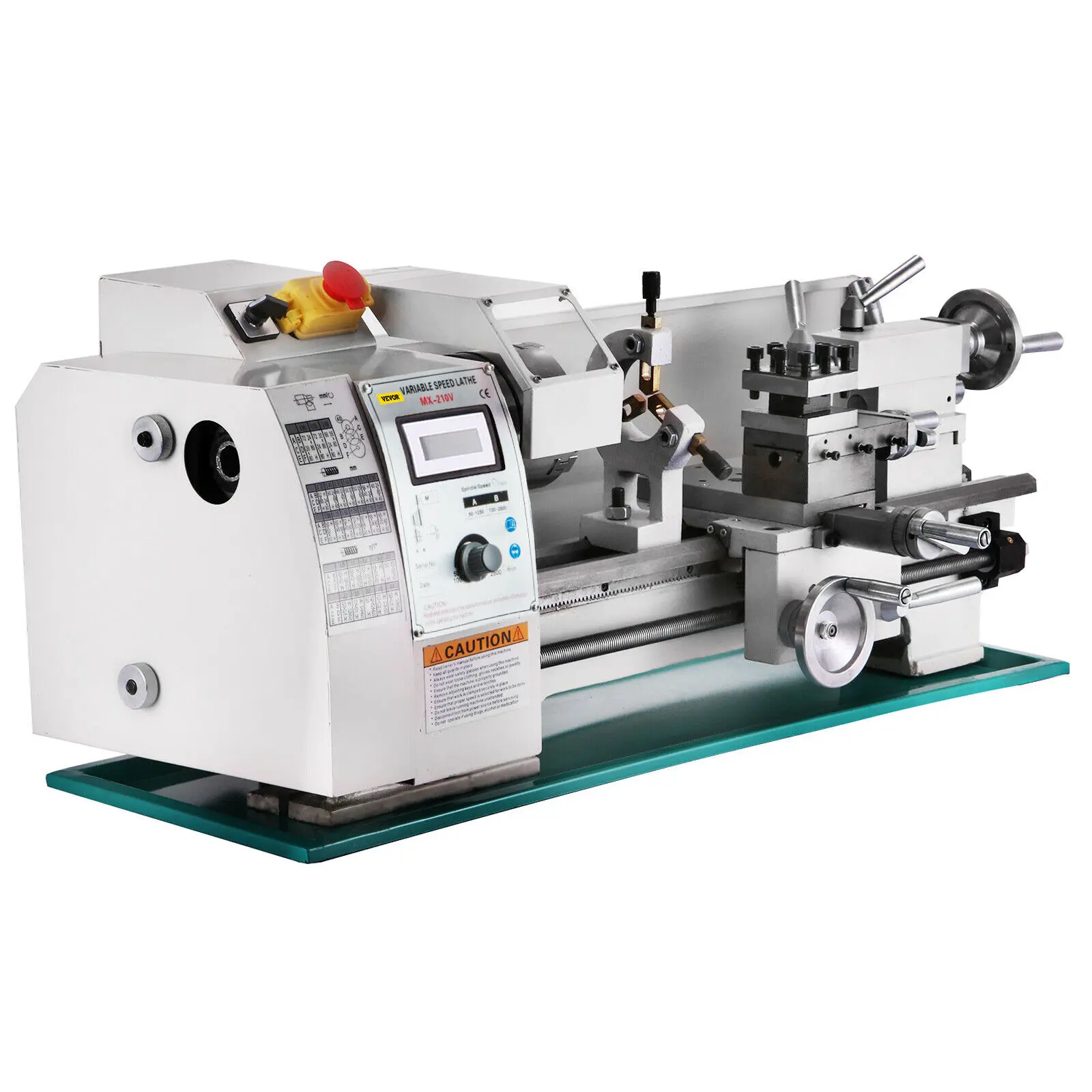 

VEVOR 2500rpm Precision Bench Lathe 8x16inch Metal Lathe 750W Digital Variable Speed Parallel Lathe Spindle Bore 0.83"(21mm）