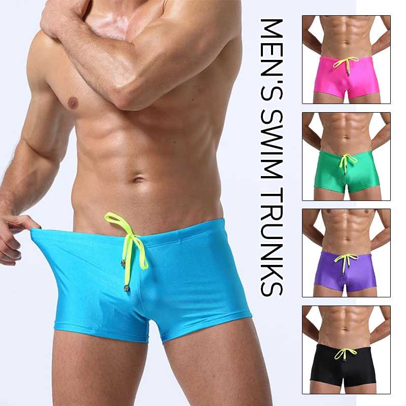 

Men's Swimming Trunks Flat Angle Breathable Quick Drying Fashion Lace Up Sexy Simple Soft Beach Surfing Swimming Men's Shorts